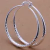 Boucles d'oreilles plaquées en argent PRISMATIQUES PRISMATIQUES DIAMÈTRE 5,1 cm DMSE291, meilleur 925 Plaque d'argent Boucle d'oreille Bijouterie Hoop Huggie