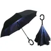Ombrelli Antivento pieghevole invertito a doppio strato antipioggia sole interno ed esterno ombrello autocostruito Manico a C Inventario all'ingrosso
