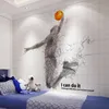 농구 선수 벽 스티커 아이들을위한 DIY 만화 벽 데칼 룸 체육관 홈 인테리어 LJ201128