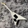 Anpassad Jackson V-Shaped Dovetail Electric Guitar White Body Stripes Golden Hardware Acceptera OEM