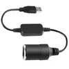 Güç Kablosu ve Fiş Çakmak Soket Erkek Kadın Adaptörü Dönüştürücü Araba Elektronik Aksesuarları 1 adet 5 V 2A USB ila 12 V Taşınabilir Şarj Cihazları