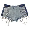 Mujeres Sexy Mini Short Jeans Booty Shorts Denim con agujero Cintura alta Hollow Out Hot Party Bottom LJ200818