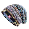 Turbante Mulher Chapéu De Quimioterapia Floral Impressão Interior Hijabs Headwear Caps Sleepcaps Sleepcaps Idílico Headgear Beanie Senhoras Lenço