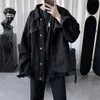 ゴッドリッキュー春秋長袖ブラックオーシャスハラジュックデニムジーンズジャケット男性服ファッション韓国トップ220301