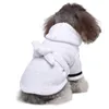 Pet Bathrobe Dog Pajamas Sleeping Clothing Dog Apparel Soft Pets Bath Dry Towel Clothes winter Warm Quick Drying Sleepcoat for Dogs French Bulldog XS Wholesale A264