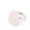 Квадратный кристалл кварц целебный чакра открывать кольцо розовый фиолетовый натуральный камень кольца Kallaite для женщин мужчин