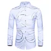 Big Size Mens Shirts 5XL 6XL 7XL New Spring Autumn Men Long Sleeve Shirt Fashion Print Men Dress Black Casual