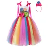 Girl's Dresses Girls Candy Dress Costume Halloween Cosplay Chrismtas Kids Carnival Party Clothing With Headband