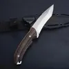 Couteau de chasse tactique d'extérieur à lame fixe, AUS-8 lames, manche en chanvre, couteaux droits de survie