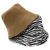 Bucket Hat zebra Fisherman caps mens basin Cap Men Women Fashion street hats Boys Girls Travel Casual hats double wear Spring Summer NEW