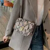 Mode Snake Print Kvinnor Messenger Bag PU Läder Small Shoulder Handväska