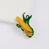 Bom Amarelo Milho Milho Brooches Verde Folhas Fazendeiro Planta Broche Cachecol Colar Fato Clipes Gold-Color Pins Jóias
