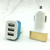 Triple USB Car Charger Adapter 2.1A Metal Car-Charger Mobile Phone USB Socket 3 Port Car-Charger for Samsung S8 Iphone