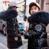 -30 Russische winterjassen voor meisjes dikke kleding Snowsuit jas waterdichte outdoor hooded jas tiener jongens kid parka jassen 211222