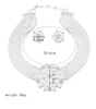 Европейские и американские свадебные аксессуары, ожерелья с текстурой, бриллиантами, цветком и жемчугом, комплект ювелирных изделий7486912