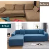 Slipcover de capa de sofá de jacquard grossa para sala de estar Elastic 1/2/3/4 lugares de veludo esticamento l em forma de canto poltrona coberta 220302