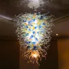 Lámparas de araña de cristal de Murano multicolor de esplendor, lámparas de soplado a mano, lámpara colgante LED, accesorio montado en el suelo