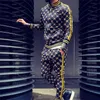 Męskie Dres Jesień Moda Casual Mężczyźni Fitness Zestawy List Patchwork Bluza z kapturem Dresy Sport Siatek Streetwear X1218