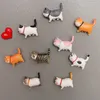 Kitten Fridge Magnet Sticker Magnetic Cat Refrigerator Lovely Kitty Cute Animal Resin Ornament Kids Home Decoration