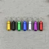 Travel Aluminium Alloy Waterproof Pill Box Case Nyckelring Nyckelring Medicin Förvaring Arrangör Flaskhållare Container Keychain Gratis frakt