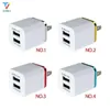 100pcs Colorful 2A+1A US Plug AC Power Adapter Home Trave Wall 2 port dual USB Charger for iPhone 6 plus 7 for Samsung