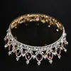 Flache Jin Bai Bohrer Kristalle Hochzeit Tiaras und Kronen Braut Tiaras Zubehör voller kleiner Perlen Braut Tiaras Kronen HG1207