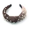 Candy Color Girl Full Pearls Bow Design Hairband Boutique Hair Sticks Charmiga hår Bagband Bröllop Brudtillbehör 8 Col2445233