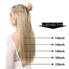 Sarla Bez klipu Halo Hair Extension Ombre Syntetyczny sztuczny naturalny Fałszywe Fałsz Fałsz długi prosty prosta blondynka dla kobiet 2208157063