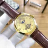 Top Fashion Mens Watchs Tourbillon Move Watch Automatic Chronograph Military Gold Watch Movement Leather Men039s Watch2224320