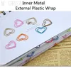 50Pcs/Lot Heart Shaped Paper Clips Bookmark Planner Tools Scrapbooking Tools Memo Clip Metal Binder Paperclip Random Color