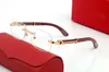 Luksusowe designerskie okulary przeciwsłoneczne kobiety mężczyźni okulary polaryzują kwadratowy bezczynnik bez krawędzi srebrny metalowy metal drewniany róg baru przezroczyste okulary dobre