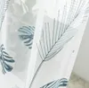 Musa folha pura cortinas fina malha toalha bordado simples janela moderna janela de alta qualidade cortina de proteção ambiental