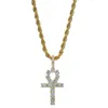 hip hop croix diamants pendentif colliers pour hommes femmes Religion Christianisme collier de luxe bijoux plaqué or cuivre zircons Cu293W