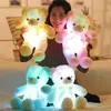 30 cm Aydınlık Parlayan Teddy Bear Bag Bebek Peluş Oyuncaklar LED Işık Çocuklar Yetişkin Noel Oyuncaklar Parti Favor Deniz Nakliye