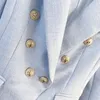 Blazer de designer baroque le plus récent pour femme, couleur de poitrine, boutons de lion en métal doré, double veste 201102