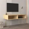 US stock Living Room Furniture Modern Design TV stand stable Metal Legs with 2 open shelves to put TV, DVD, router, books, and sma2831