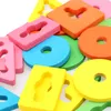 Montessori leksaker DIY träbyggnadsblock Toys Geometric Shape Paring Board Model Set Early Education for Kids