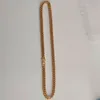 Classiques 10k fine finition or massif rayure chaîne gourmette cubaine collier 24 bijoux lourds THICK193Q