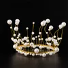 Party Decoration Crown Cake Topper Födelsedag Pearl Tiara Bröllop Baby Shower