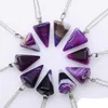 2022 new Pendulum Natural Stone Amulet Healing Tiger Eye Crystal Pendant Meditation Hexagonal Pendulums for Men Women Jewelry