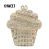 est Luxury Ice cream Crystal Evening Gold Silver CupCake Wedding Party Prom Clutch Handbag Chain Shoulder Bag SC621 Y201224