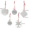 Arts and Crafts Sublimation Blank Pendant MDF Board Blank Christmas Valentine Day Ornament DHL