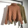 Women Sweaters Warm Turtleneck Pullover Twist Pull Jumpers Autumn 2020 Knitted Sweaters Thick Warm Christmas LJ201113