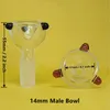 14mm Male Funnel Smoking Hookah Glass Bowl Pieces Filter Joint Bubbler Slide Round Tube Handle Nail Accessories For Beaker Bong Water Pipes