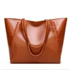 HBP Big bag fashion handbags retro European and American shoulder oil wax leather ladies wholesale women