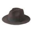 2big 크기 56-58, 크기 59-61cm 100 % 양모 남자들은 Trilman Fedora 모자를 펠트 신사 와이드 브림 탑 Cloche 파나마 챙 넓은 모자 Y200110