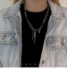 Yeeelei Titanyum Çelik Orta Doğa Erkek ve Kadınlar Sokak Uzunluğu Ayarlanabilir Hip Hop Stil Ins Modaya uygun serin kolye
