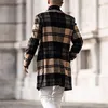 Designer Mannen Jassen Britse stijl revers nek lange mouw losse trenchcoats Casual effen kleur man bovenkleding