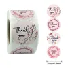 500pcs 1.5inch Thank You Flower Print Adhesive Stickers Label Gifts Envelope Packaging Candy Bag Wedding Decoration