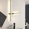 Ouro preto moderno LED lâmpada de parede Luz para sala de estar Restaurante Quarto Lâmpada de parede 60cm 80cm 1m 1,2m 1,45m